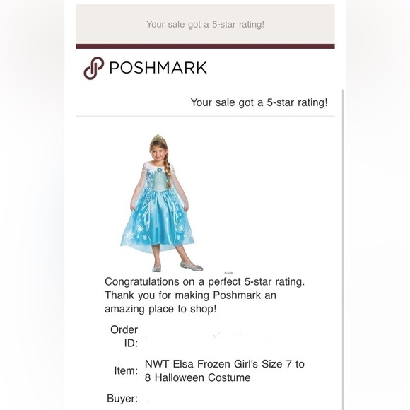 NWT Elsa Frozen Girl's Size 7 to 8 Halloween Costume - Picture 10 of 11